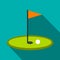 Golf flag flat icon