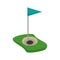 Golf flag hole isolated icon