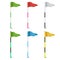 Golf Flags Vector. Realistic Flags Of The Golf Course. Isolated Illustration.