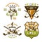 Golf and golfing set of vector sport emblems