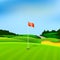 Golf hole vector green tee background