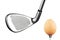 golf iron club and egg