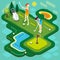 Golf Match People Isometric