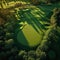 Golf paradise scenic aerial of putting green and beautiful course