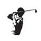 Golf player, isolated vector silhouette