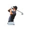 Golf player, low polygonal illustration. Isolated golfer. Golf swing logo