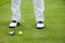 Golf player in shoes