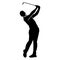 golf player silhouette. silhouette of golf player gestures, poses, expressions