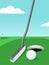 Golf: putter and ball