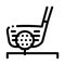 Golf Putter Ball Icon Vector Outline Illustration