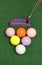 Golf Putter and Colored Balls