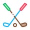 Golf Putters Ball Icon Vector Outline Illustration