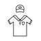 Golf shirt uniform icon vector outline style