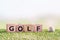 Golf sign with a golf ball