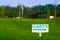 Golf signs on grass