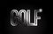 golf silver metal word text typography design logo icon