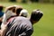 Golf Spectator Waits for the Ball