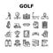 Golf Sportive Game On Playground Icons Set Vector