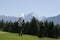 Golf swing in Crans-Montana