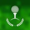 Golf symbol green blurred background