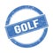 GOLF text on blue grungy round stamp