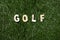 Golf Wooden Sign On Grass