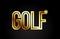 golf word text typography gold golden design logo icon