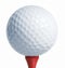 Golfball on red tee