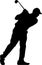 golfer Black Silhouette Generative Ai