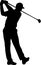 golfer Black Silhouette Generative Ai