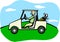 golfer driving a golf cart vector illustration