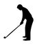 Golfer getting ready to golf silhouette graphic