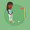 Golfer hitting the ball vector illustration.