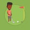 Golfer hitting the ball vector illustration.