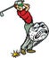 Golfer hitting golfball