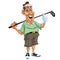 Golfer Man Cartoon Vector