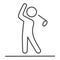 Golfer silhouette thin line icon, golf concept, Man swinging golf sign on white background, Golf player icon in outline
