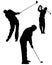 Golfer silhouettes