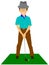 Golfer at the tee