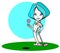 Golfer WoMan Cartoon