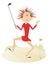 Golfer woman on the golf course illustration