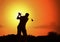 Golfers silhouette