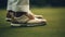 Golfing up close, A detailed look at a golfer\\\'s legs and stance