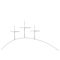 Golgotha hill with cross of Jesus Christ line drawing, vector illustration
