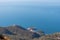 Goli Vrh - Panoramic aerial view on old historical town on the island of Sveti Stefan along the Budva coastline, Montenegro