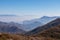 Goli Vrh - Panoramic view of dramatic karst mountain chains Dinaric Alps surrounding the Lake Skadar National Park, Montenegro