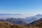 Goli Vrh - Panoramic view of dramatic karst mountain chains Dinaric Alps surrounding the Lake Skadar National Park, Montenegro