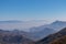 Goli Vrh - Panoramic view of dramatic karst mountain chains Dinaric Alps surrounding the Lake Skadar National Park, Montenegro