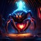 Goliath Birdeater Spider hugging heart 3d illustration of a spider with heart shaped eyes in the dark AI generated animal