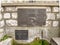 Golubac, Serbia, March 29, 2012: Ruins of castle  with a commemorative plaque in the place where Zawisza Czarny, a famous Polish